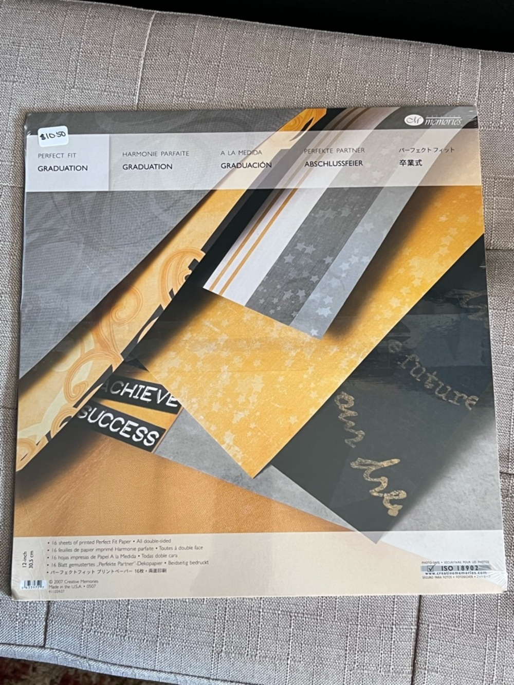 Creative Memories Graduation Scrapbook Paper Pack - Gold, Black, Gray